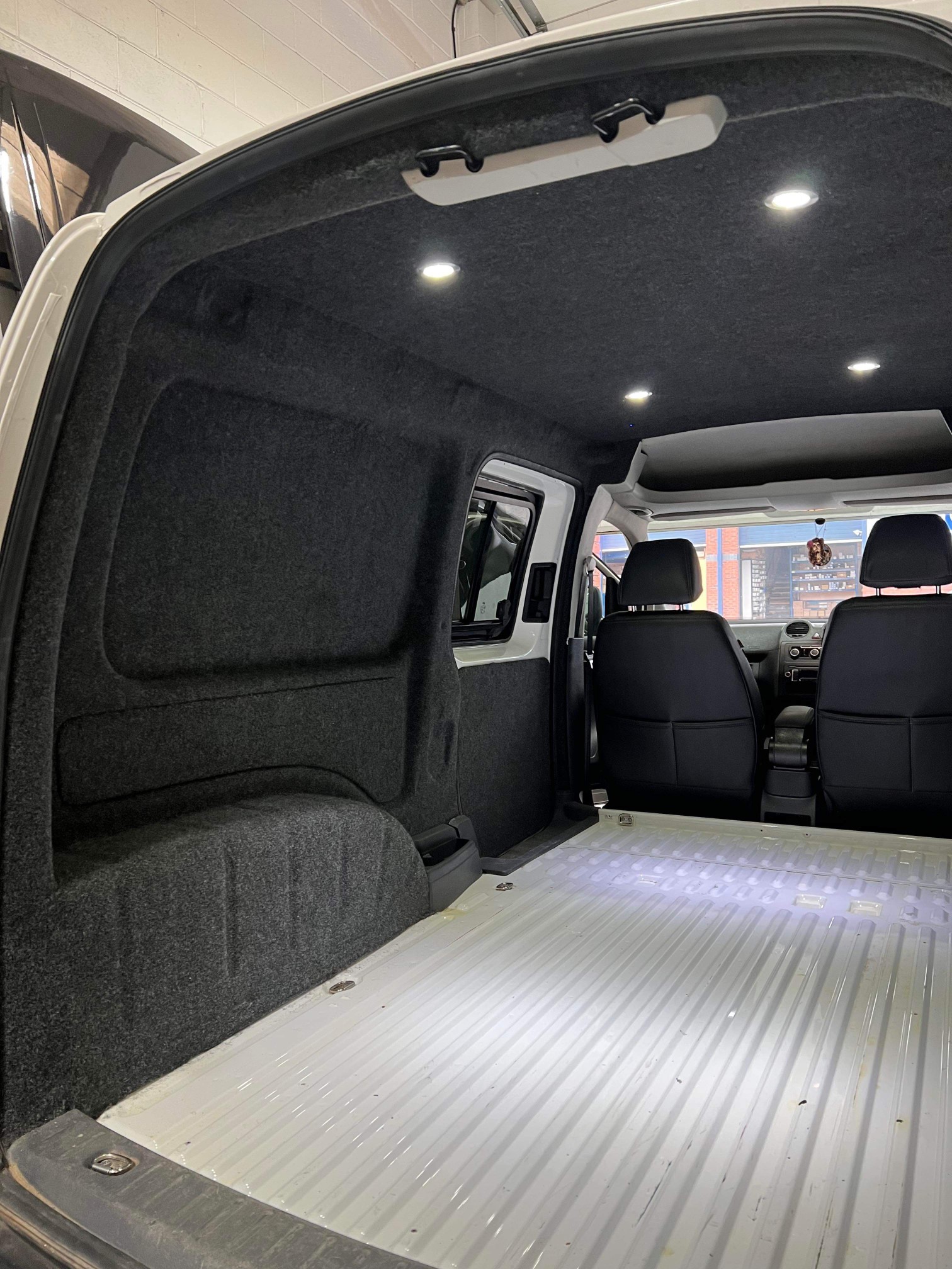 VW Caddy, Windows, insulation, carpet, lights, floor and Altro flooring, fit ( (5)