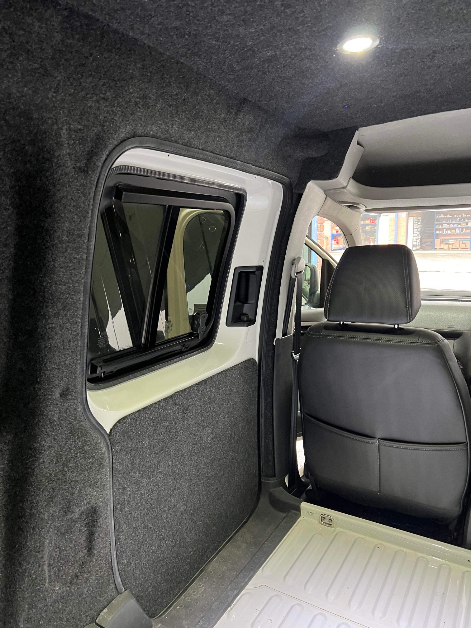 VW Caddy, Windows, insulation, carpet, lights, floor and Altro flooring, fit ( (6)