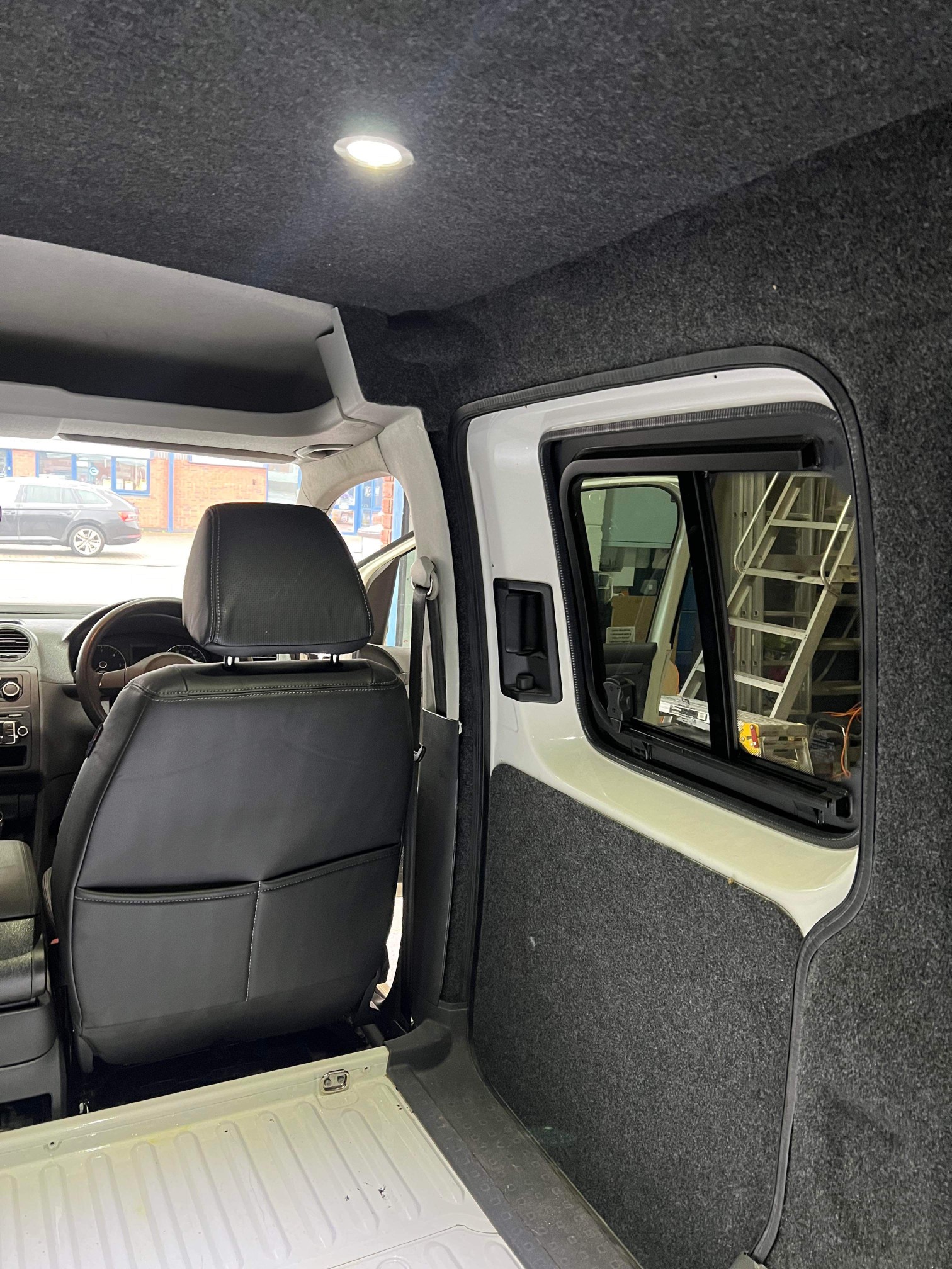 VW Caddy, Windows, insulation, carpet, lights, floor and Altro flooring, fit ( (7)